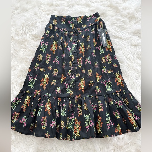 Modcloth Black Floral Midi Skirt - Picture 1 of 5